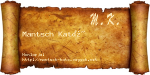 Mantsch Kató névjegykártya